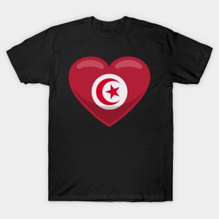 Tunisia Flag Heart T-Shirt